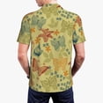 thumbnail image 3 of Balery Floral with Butterflies Printed Men’s Short Sleeve Polo Shirt, Midweight Men's Shirt,Golf Polo shirts -4X-Large, 3 of 8