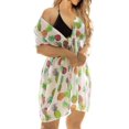 thumbnail image 4 of HAPPY BAY Women's Beachwear Summer Swim Beach Cover ups for Swimwear Bikini Sheer Chiffon Cover up V Neck Dress Bathing Suit Swimsuit Coverups for Women XL-XXL Pineapple, White, 4 of 4