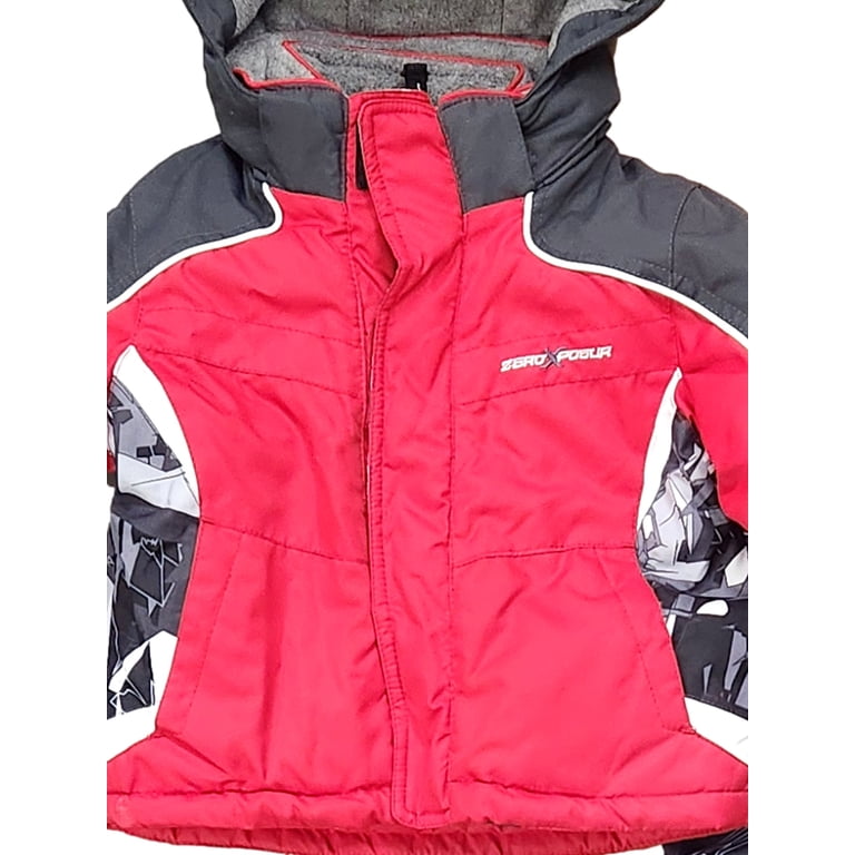 Zero Xposur Toddler Boys Red Pixel Snowsuit Coat & Snow Bibs Set