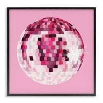 Stupell Industries Dazzling Pink Disco Ball Shining Geometric Pattern Graphic Art Black Framed Art Print Wall Art, Design by Hey Bre! Creative Studio