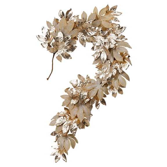 Serene Spaces Living Large Gold Leaf Garland, Decorative Gold Garland for Christmas, 72" Long