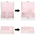 thumbnail image 6 of kendal 2 trays white leather jewelry box case storage organizer with lock ljt004wh, 6 of 7