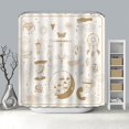 thumbnail image 5 of Gothic Witchy Shower Curtain Set White Golden Shower Curtain for Bathroom Moon Constellation Astrology Tarot Shower Curtain with 12 Hooks 72x72 Inches, 5 of 6