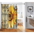 thumbnail image 5 of Sunflower Shower Curtain, Positive Inspirational Quotes Yellow Floral Butterfly Country Rustic Farmhouse Bathroom Decor, Waterproof Fabric Shower Curtain Set, 72 X 72 Inch, Live Laugh Love, 5 of 6