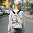 thumbnail image 7 of FORMRS Mini Backpack Purse for Women Travel Daypack Casual Shoulder Bag, White Nordic Christmas House, 7 of 7