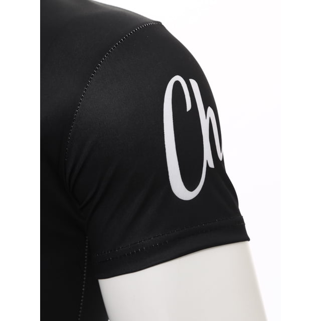 Oyolan T-Shirt Homme Chef Imprimé Contraste Couleur Restaurant Cuisine Costume Col Rond Manches Courtes Rouge&Noir TG
