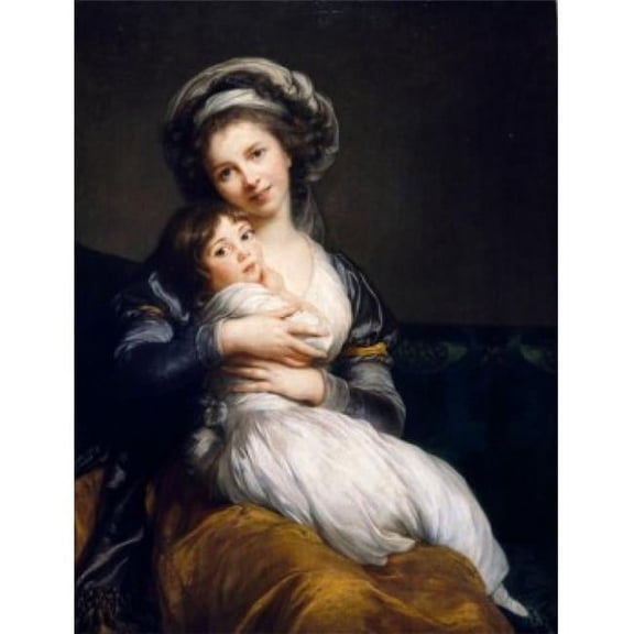 Vigee Lebrun & Her Daughter Jeanne Lucie Louise by Elisabeth Louise Vigee Le Brun 1755-1842 France Paris Musee Du Louvre Poster Print - 18 x 24