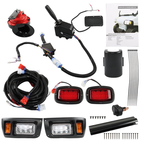 Golf Cart Street Legal LED Light Headlight & Taillight Kit For Club Car DS 1993+