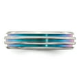 thumbnail image 4 of Edward Mirell Titanium Triple Groove Multi-color Anodized Ring Size: 6; for Adults and Teens; for Women and Men, 4 of 8