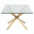 thumbnail image 3 of Take Me Home - Rectangular Glass top Dining Table with  Gold base,   for 6 ppl, Elegant,Spider Steel legs, 3 of 6