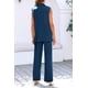thumbnail image 4 of Conjunto PRETTYGARDEN Chaleco sin Mangas Pantalones Palazzo Azul Oscuro M, 4 of 8