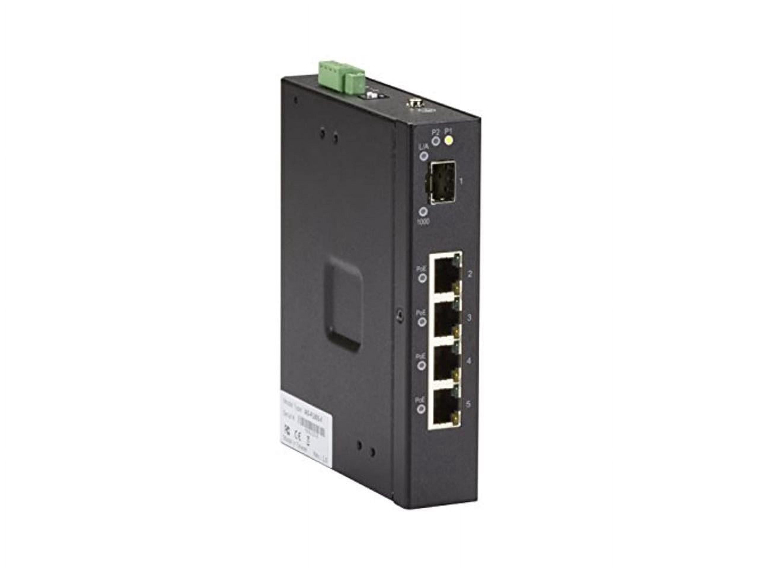 Black Box 5-Port Industrial Gigabit Ethernet Switch PoE+ Extreme Temperature