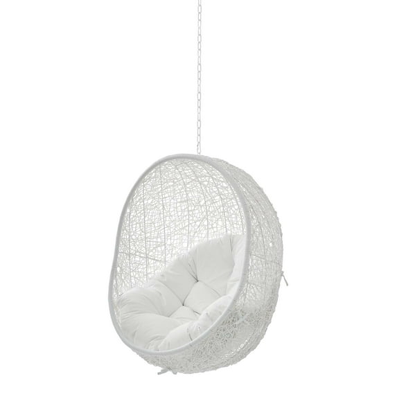 Swing Lounge Chair, Sunbrella, White, Modern Contemporary Urban Design, Outdoor Patio Balcony Cafe Bistro Garden Furniture Hotel Hospitality