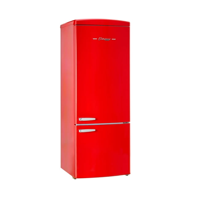 Unique 455L Candy Apple Red Bottom Mount Refrigerator
