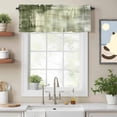 thumbnail image 2 of Abstract Art Valances for Windows, Retro Green Collage Oil Painting Texture Valance Window Treatment Rod Pocket Short Curtains Valances for Kitchen Bathroom 42"W x 12"L, 2 of 9