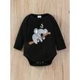 thumbnail image 5 of Elippeo Infant Boys Outfits 3M 6M 9M 12M 18M Koala Print Long Sleeve Crew Neck Romper Elastic Waist Long Pants Hat 3Pcs Clothes Set, 5 of 10