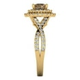 thumbnail image 3 of 1.3125 ct Round Cut Simulated Champagne Diamond with Simulated Diamond Halo Accents 18K Yellow Gold Womens Engagement Ring, 3 of 5