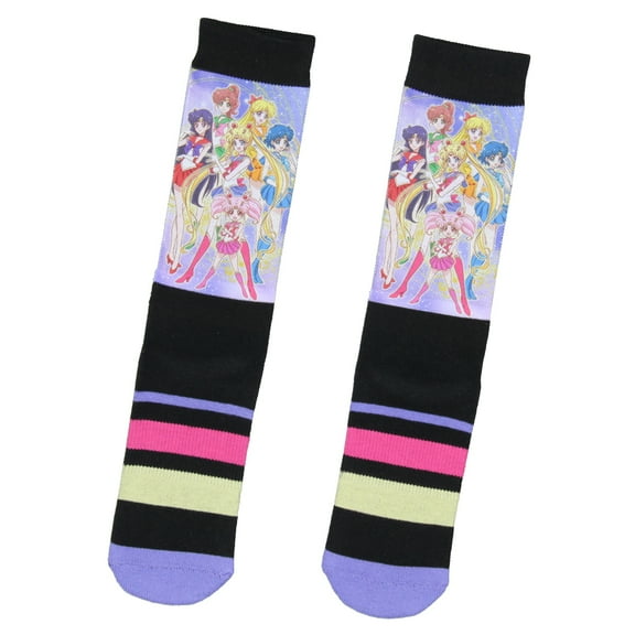 Sailor Moon Socks Anime Manga Men's Sailor Moon Crystal Mid-Calf Athletic Crew Socks