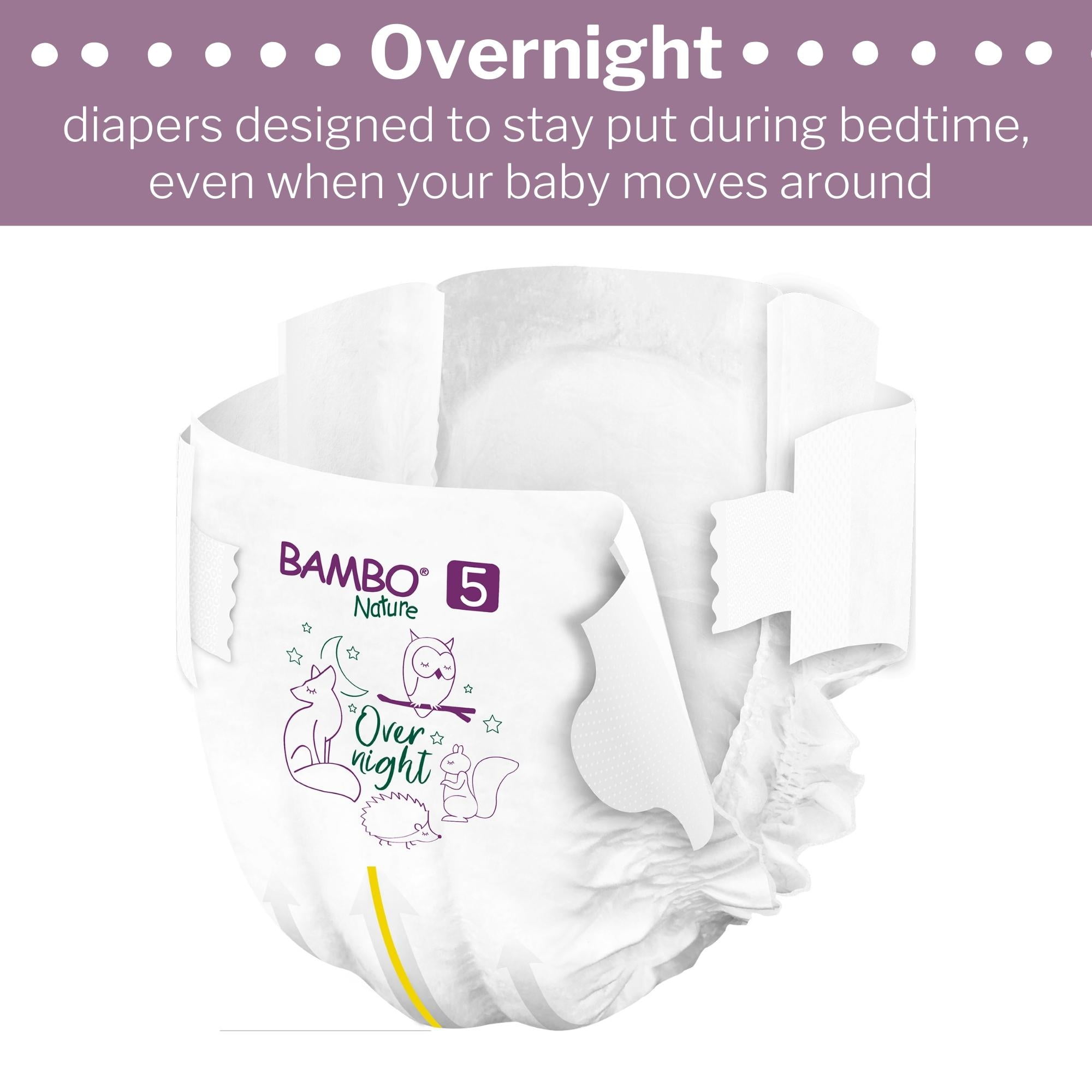 Bambo Nature Overnight Diapers, Disposable, Eco-friendly, Size 4, 24 Count,  8 Packs, 192 Total : Target