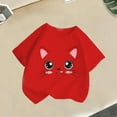 thumbnail image 2 of ZACPNCV Girls Tops Short Sleeve Animals Graphic Tees Summer T Shirts Crewneck Shirts Tees Red 10-12 Years, 2 of 4