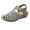 Gray, variant on Tagold Summer Women's Sandals Soft Leather Closed Toe Vintage Anti-Slip Sandals For Women High-quality Purple 8