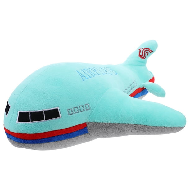 FELTECHELECTR Peluche de avión de dibujos animados de 40 cm con forma de almohada, adorable muñeco de peluche para niños, color verde