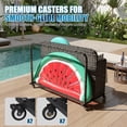 thumbnail image 4 of Sunmthink Outdoor Poolside Storage Cart with Wheels, 2-Tier Wicker Towel & Toy Organizer for Pool, Gray, 4 of 7
