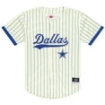 thumbnail image 2 of Men's Mitchell & Ness Emmitt Smith Cream Dallas Cowboys Name & Number Mesh Button-Up Baseball Jersey, 2 of 4