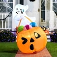 thumbnail image 4 of Joiedomi Decoraciones inflables de Halloween de 5 pies de alto, decoración al aire libre, inflable lindo fantasma decoración de Halloween al aire libre, bolsa de caramelos de calabaza con LED incorpor, 4 of 5