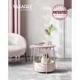 thumbnail image 2 of Mesa auxiliar VASAGLE redonda con estación de carga Jelly Pink, 2 of 9