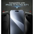 thumbnail image 3 of MAGIC JOHN 2 Pack Screen Protector for iPhone 15 Pro Max Tempered Glass HD Clear Screen Saver Shockproof Ease of Installation, 3 of 12