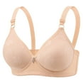thumbnail image 3 of Bras for Older Women Summer V Neck Floral Jacquard Wireless Push Up Bralettes Comfortable Everyday Bra, 3 of 3