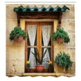 thumbnail image 3 of Ambesonne Rustic Shower Curtain, Old Window and Flowers, 69"Wx84"L, Beige Green, 3 of 5