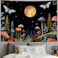 thumbnail image 2 of Creowell  Moon Garden Tapestry Mushroom Moonlit Tapestry Wall Hanging Floral Tapestry Butterfly Plant Poster Country Tapestry for Bedroom Dorm Living Room 50x40inch, 2 of 6