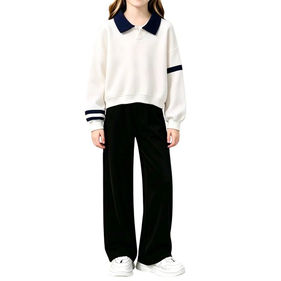 Girls 2 Piece Outfit Fall Long Sleeve Pullover Sweatshirt and Sweatpants Set Kids Tracksuit Sweatsuit Set Fashion Clothes