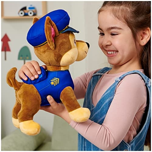 Paw Patrol, Chase de 12 Pulgadas, Peluche Interactivo con Sonidos, Frases y  Cola Móvil, Peluches, Juguetes para Niños a Partir de Años