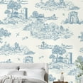 thumbnail image 3 of DAZLUTE Mural Peel and Stick Wallpaper 17.7” X 394” ,Blue and White Removable Wallpaper,Self-Adhesive Contact Paper, 3 of 8