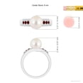 thumbnail image 5 of Angara Freshwater Cultured Pearl Ring with Rubies in 14K White Gold for Women | June Birthstone Jewelry for Her, 5 of 8