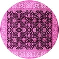 thumbnail image 1 of Ahgly Company Indoor Round Oriental Pink Traditional Area Rugs, 4' Round, 1 of 4