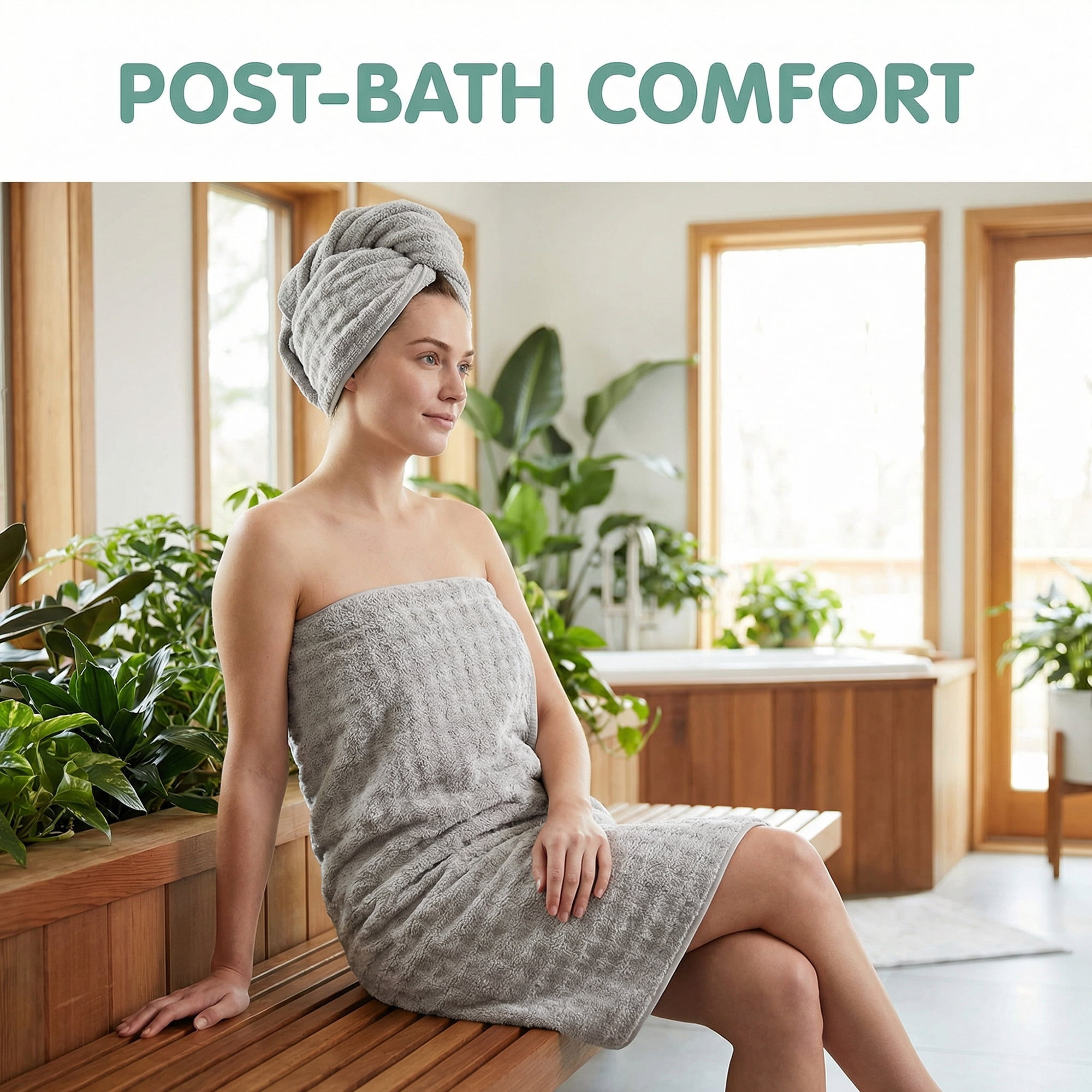 Unique Bargains Ultra Soft Coral Fleece Fade Resistant Plush Bath Towel Grey 55" x 28"