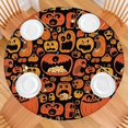 thumbnail image 2 of Halloween Crazy Pumpkins Pattern Round Fitted Tablecloth with Elastic Edge,Dining Table Cover Waterproof,Outdoor Round Tablecloth for Camping,Dining,Indoor and Outdoor, 2 of 7