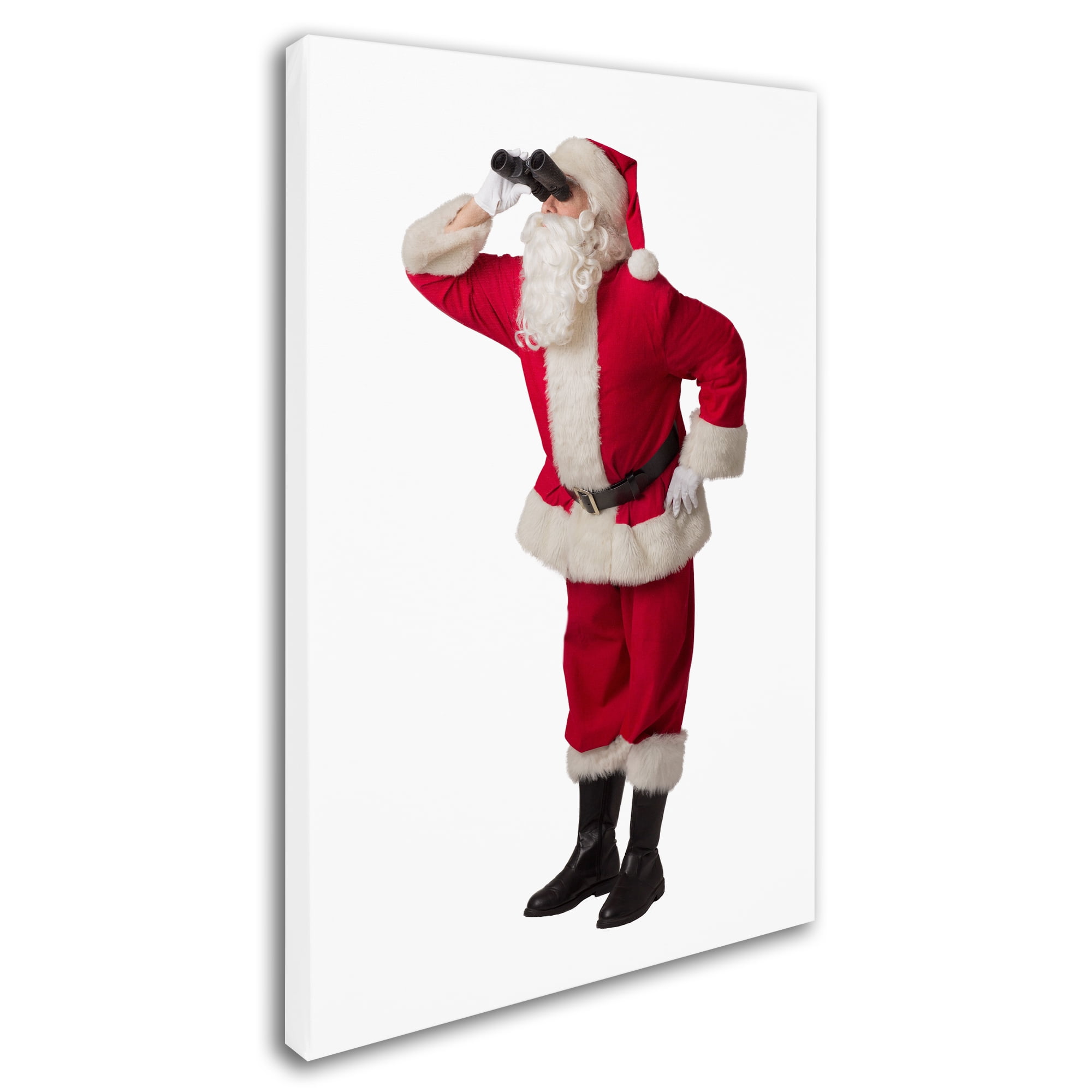 Trademark Fine Art 'Santa-binoculars-15035' Canvas Art by Ed Wheeler
