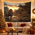 thumbnail image 3 of Mountain Lake Prehistoric with Wilderness During Hour Sunrise, Mystical Fantasy for Space Lovers, Galaxy Room Decor, Housewarming Gift, Tapestry Wall Hanging for Bedroom and Dorm, 3 of 7