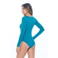 thumbnail image 3 of Natural Uniforms Long Sleeve Scoop Neck Body Suit--Breathable Cotton Stretch(Teal, X-Small), 3 of 6