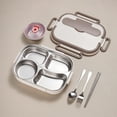 thumbnail image 2 of Wovilon Lunch Box 1500ML 4 Compartment Stainless Steel Bento Box Containers For Adults Leak-Proof Microwave Dishwasher Freezer Safe, 2 of 8