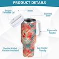 thumbnail image 4 of Ryvnso 40 oz Tumbler with Handle and Straw Hibiscus Flowers Summer Insulated Stainless Steel Travel Mug with Lid, 4 of 9