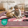 thumbnail image 4 of ODIKA 9'x12' Washable Area Rug Non-Slip, Chair-Friendly Pink Gradient Grey Blending Artwork Vein Abstract Large Contemporary for Dining Room, Basement, Office, 4 of 7