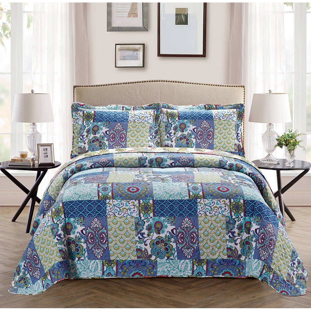 Fancy Collection 3pc Full/Queen Oversize Reversible Bedspread Bed Cover