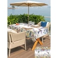 thumbnail image 4 of Outdoor Tablecloth with Umbrella Hole and Zipper, Watercolor Floral Rectangle Table Cloth 60x102 Inch Waterproof Tablecloth, Spring Daisy Sunflowers Wisteria Hummingbird Picnic Table Cover for Patio, 4 of 7
