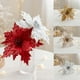 thumbnail image 4 of 1 pieza de flores artificiales de Navidad con purpurina, adornos para árboles de Navidad, flores falsas para el hogar, adornos navideños, decoraciones de Año Nuevo, 4 of 5